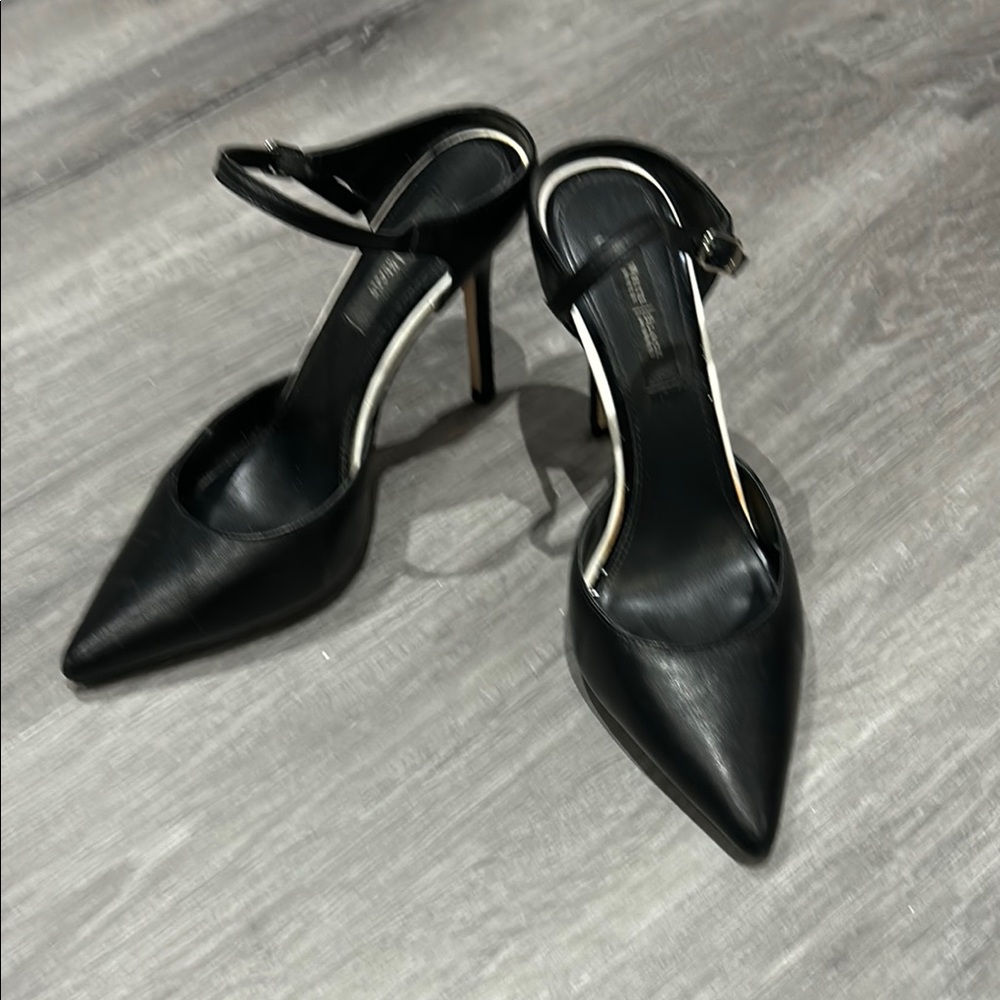Sexy Black Leather Women's Heels